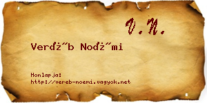 Veréb Noémi névjegykártya